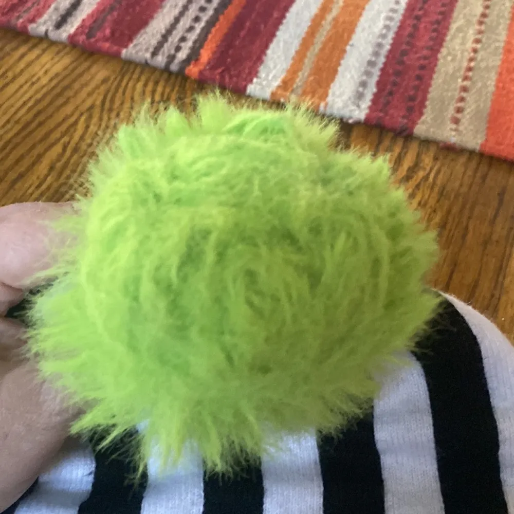 Beetlejuice Striped Beanie with Pom Pom Black - Image 6