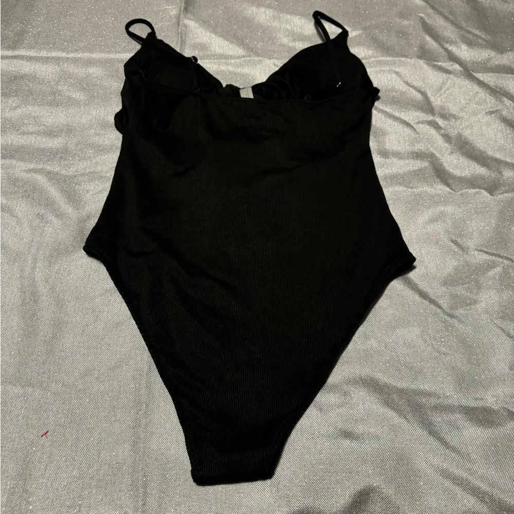 Elegant Black One Piece Swimsuit with High - Image 2