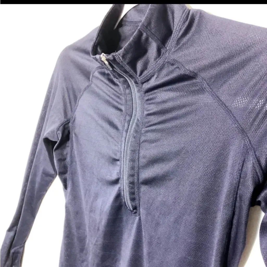 Athleta Blue Navy Lightweight Breathable Pullover Quarter Zip Size XS‎ - Image 4