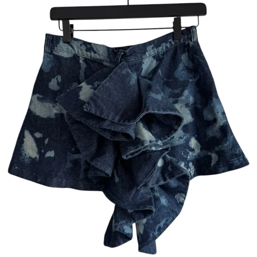 Oríré Bubi Denim Ruffle Mini Skirt Unique 6 Sustainable Nigerian‎ African Blue - Image 7