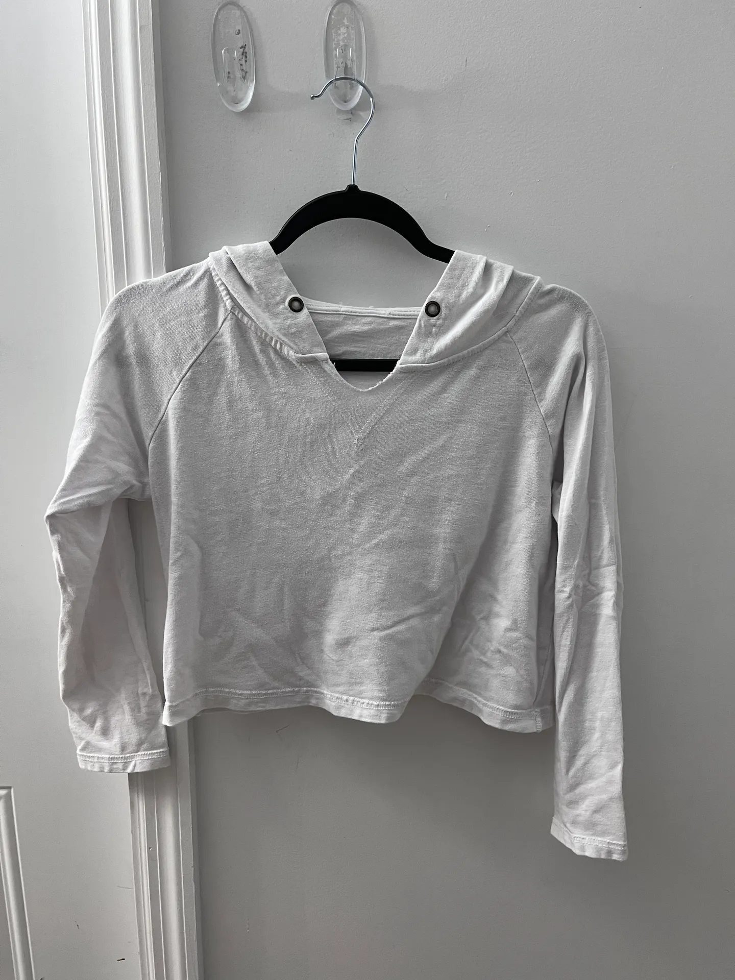 White Cropped Hoodie - Image 2