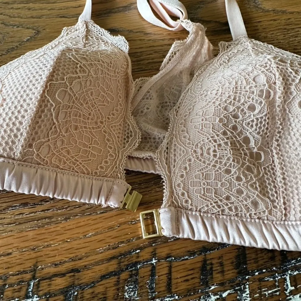 Forever 21 Tan Padded Front Closure Bra Size Small - Image 9