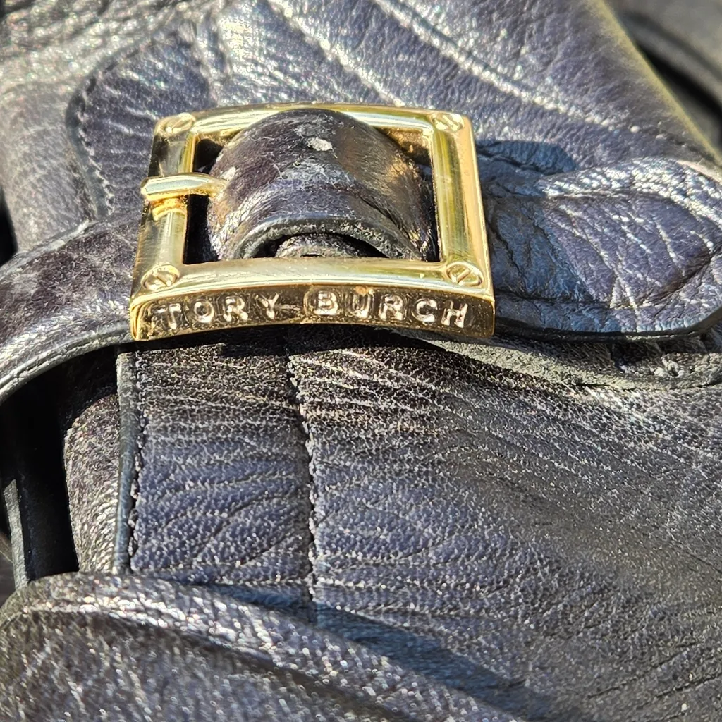 Tory Burch Jaden Strap Buckle Stack Heel Boots Black 7.5 - Image 10