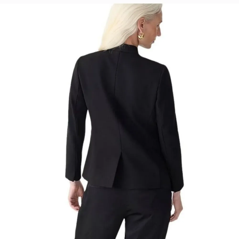 J. Crew 365 Going Out Blazer Women Size 4 Black Stretch twill Collarless Career - Image 13