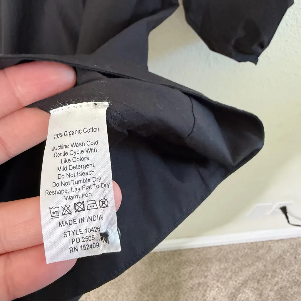 NWT Amour Vert Esther Organic Cotton Poplin Dress Black Womens Size XS - Image 6