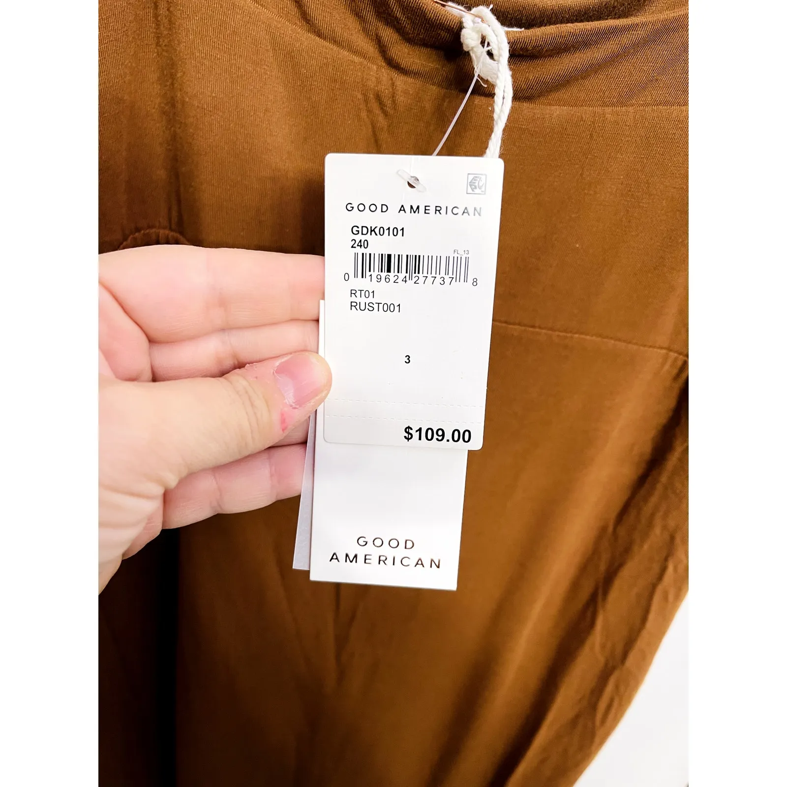 NWT Good American 90s Tank Dress Bodycon Brown Size 3‎ (L) Minimalist Old Money - Image 5