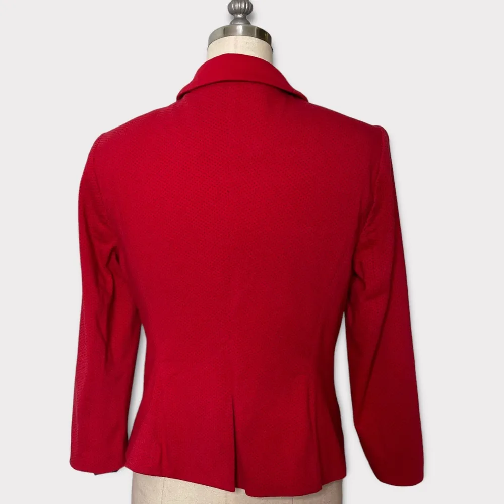 The Limited Red Polka Dot Fitted Stretch Blazer Jacket Small - Image 5