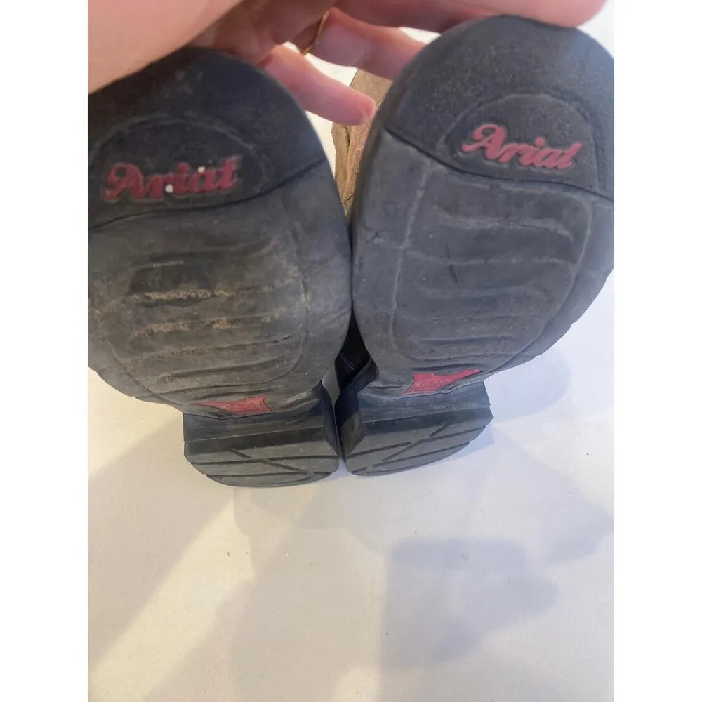 Ariat Fatbaby Brown Pink Cowgirl Boots Leather Sz 7.5B Western Pull-On Casual - Image 6