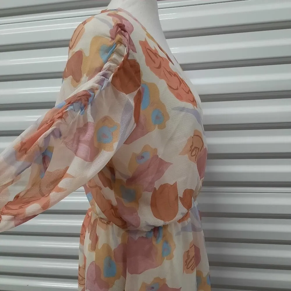 Ted Baker Juleah Dress Womens US Size 8 Floral Ruched Short Sleeve Minidress - Image 9