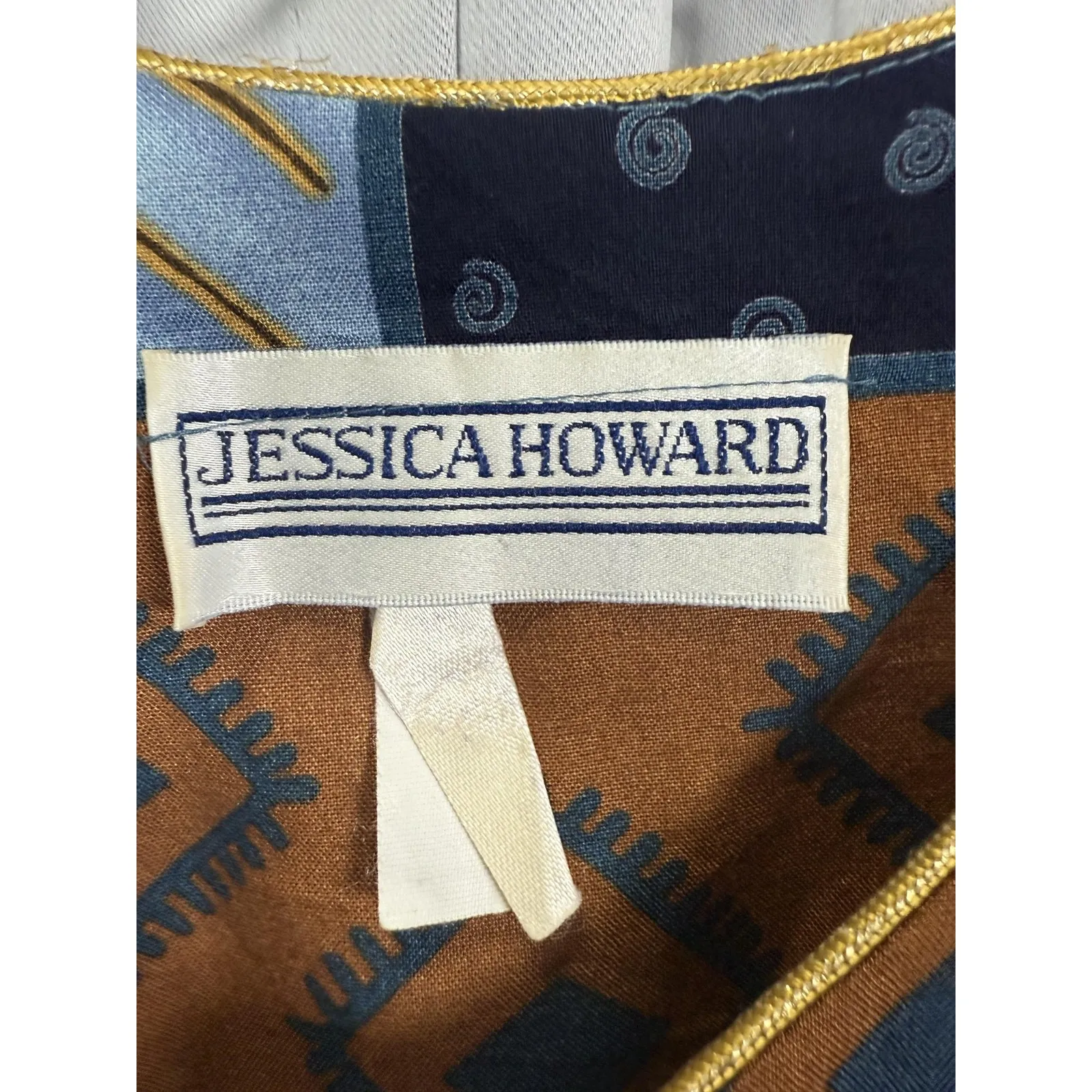 Vintage Jessica Howard Jacket Womens Medium Patchwork Print Cropped Made USA 90s - Image 4