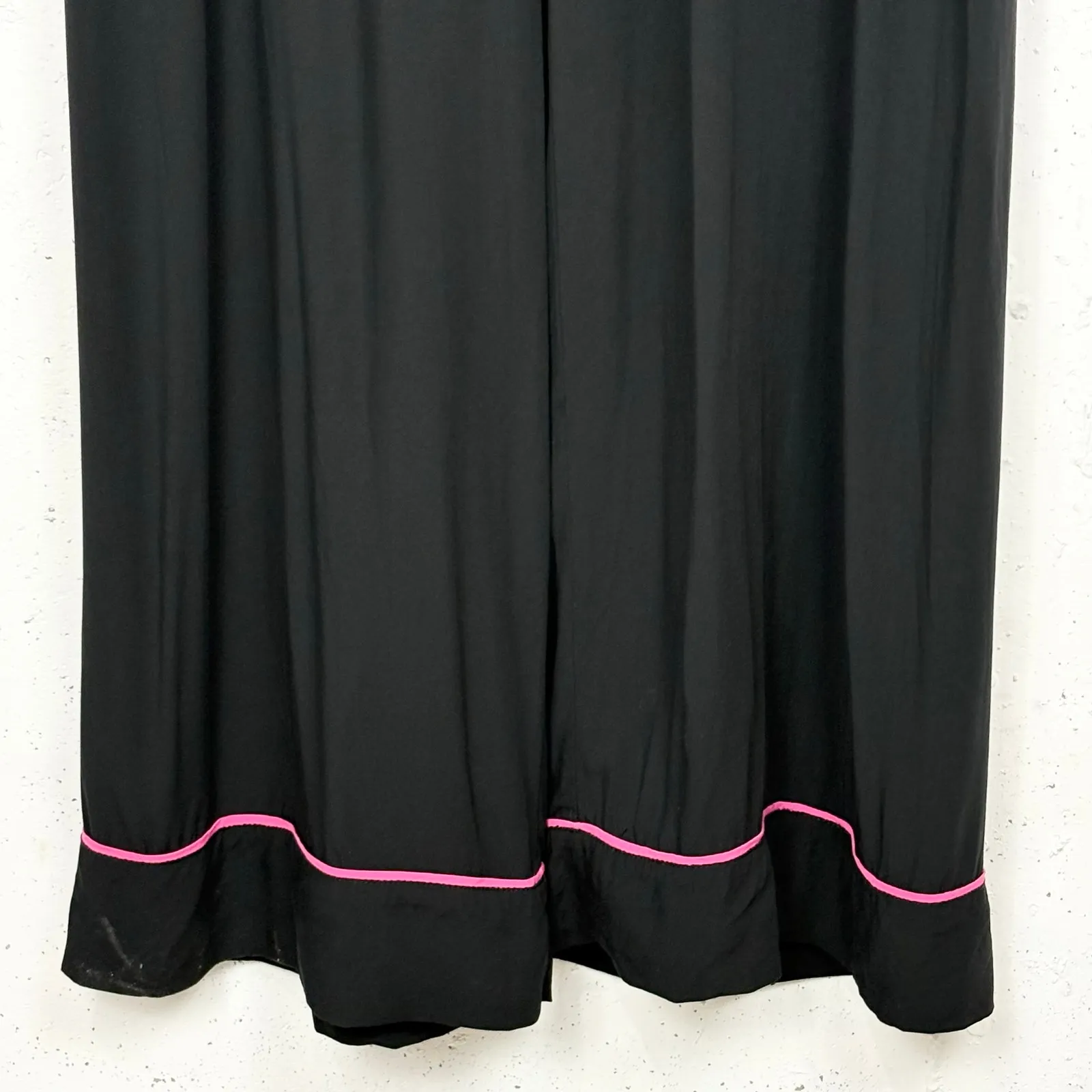 Sun68 Womens Viscose Wide Leg Drawstring Pants Black Relaxed Beach Size Medium - Image 10