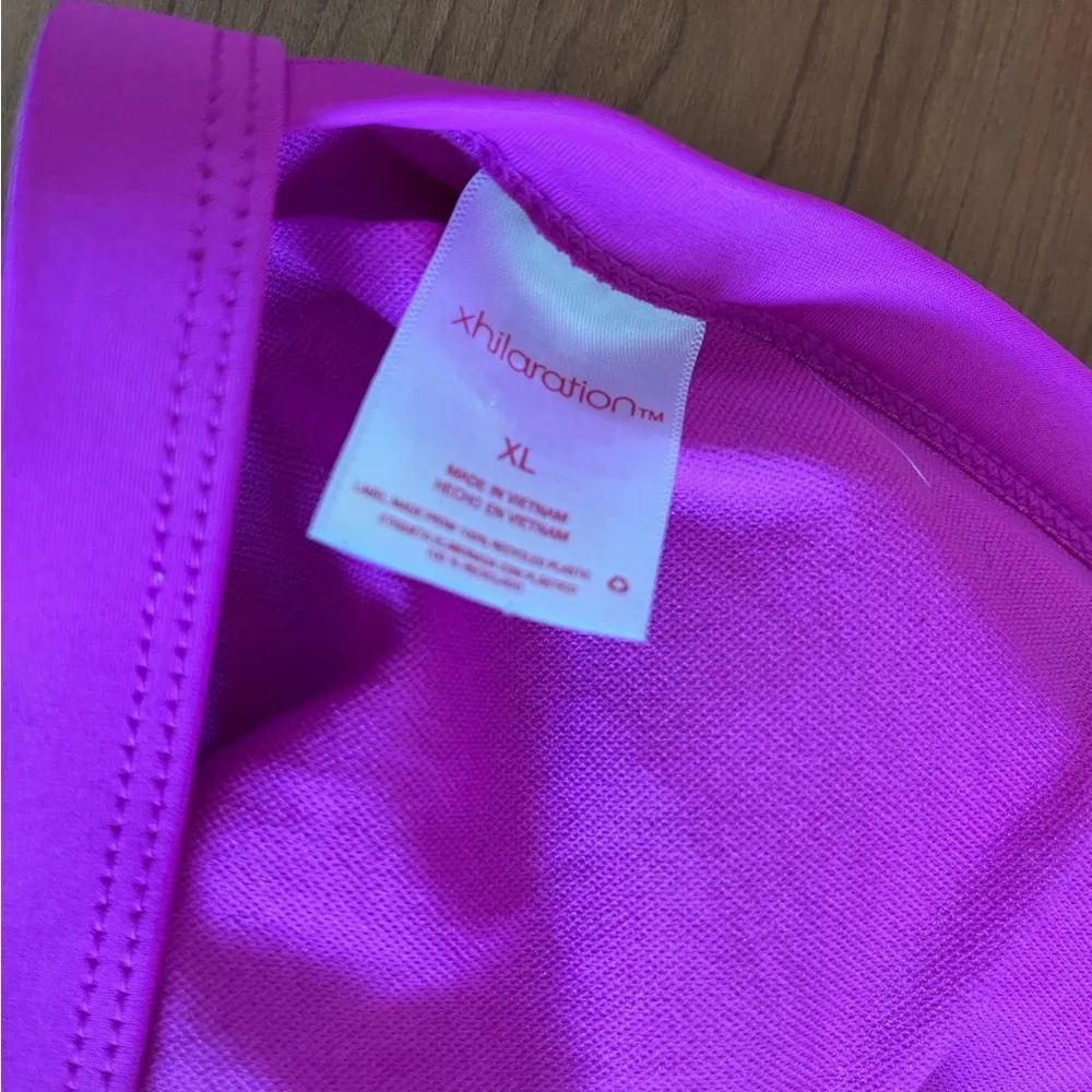 Women’s Xhilaration‎ Bright Pink Triangle Bikini Top Size XL Criss Cross Straps - Image 6