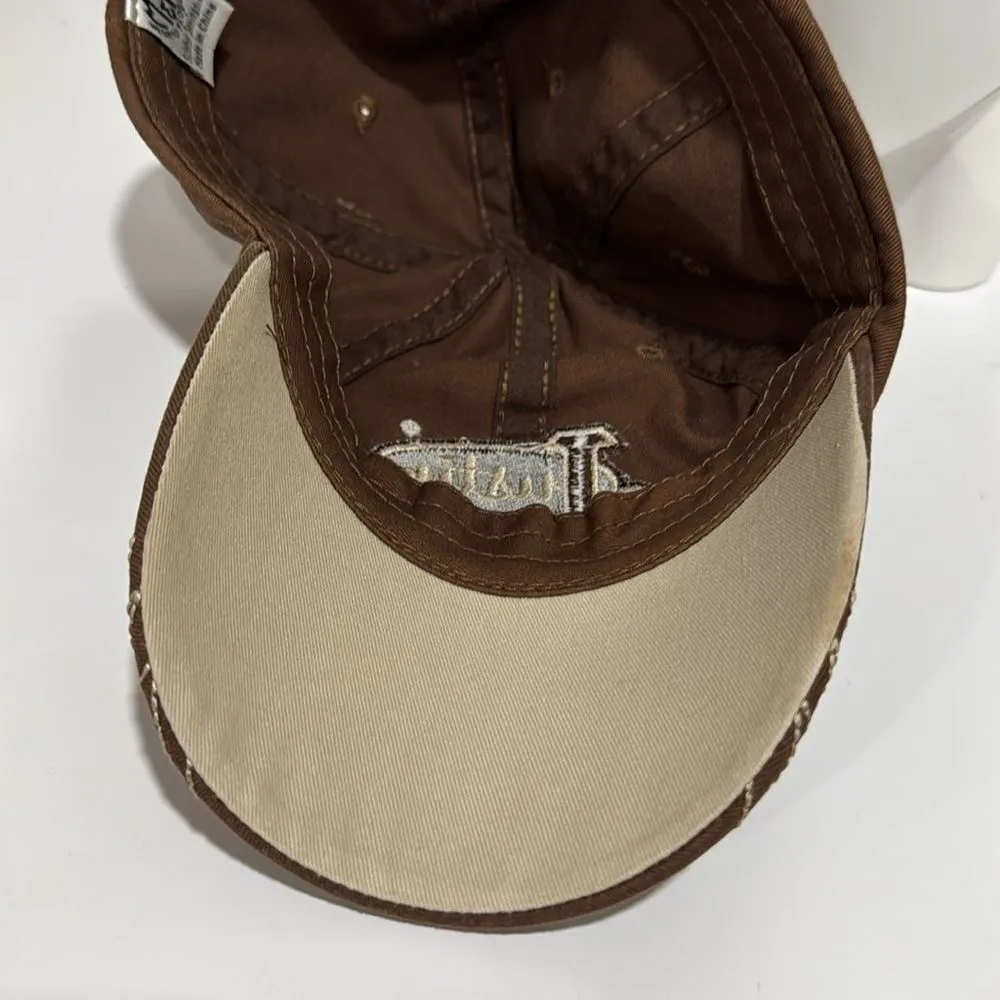 Justin Boots Chocolate Brown Embroidered Cap EUC - Image 5