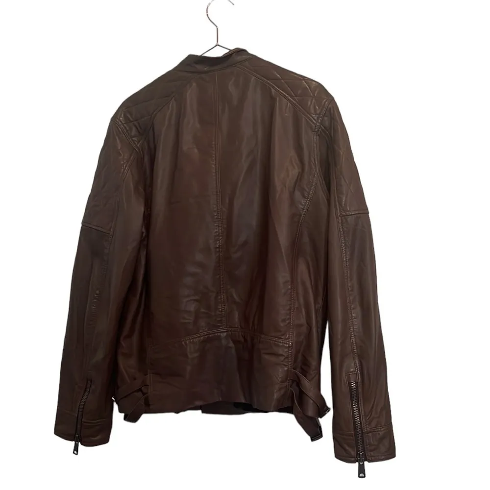 INC  brown leather jacket Size medium. - Image 5