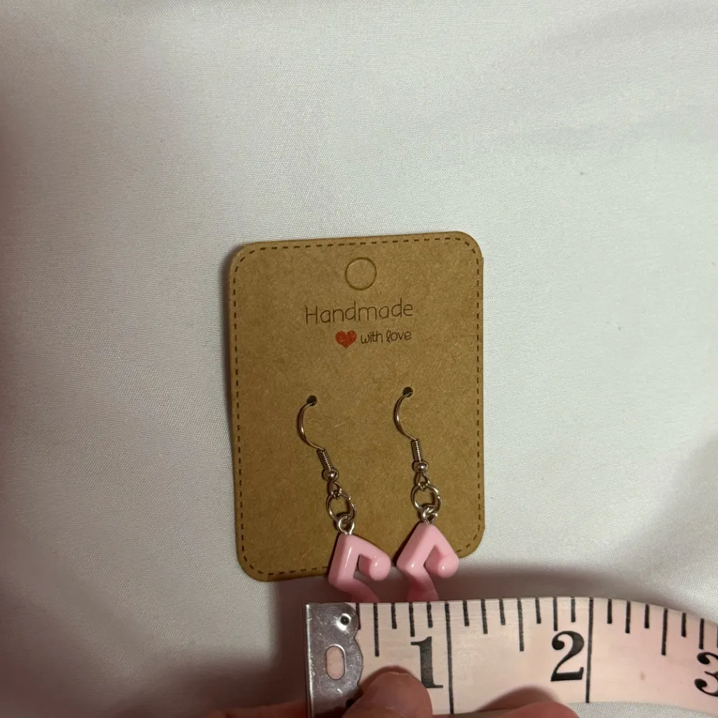 Handmade Light Pink Music Note Earrings - Image 4