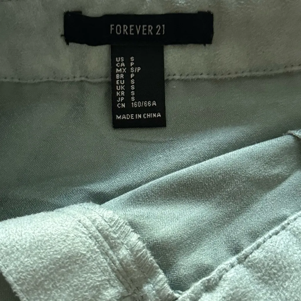 🩷5 for $25 sale mint green/teal faux suede forever 21 skirt sz Sm - Image 3