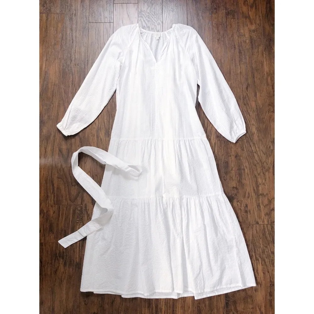 Roan + Ryan • Josephina Dress white maxi cotton tiered Evereve boho peasant - Image 7