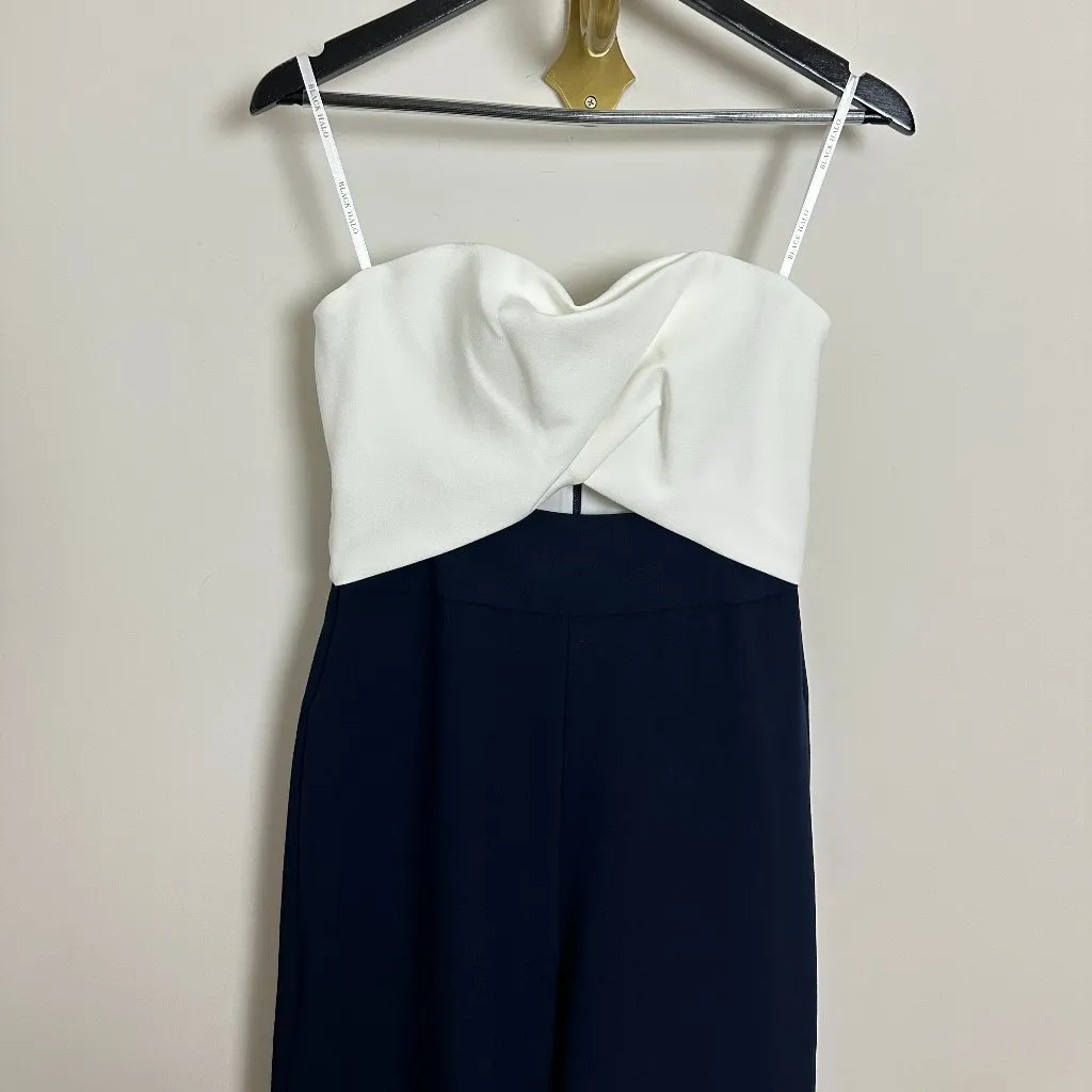 BLACK HALO Jada Color Block Jumpsuit in Navy/Pearl Size US 2 - Image 5