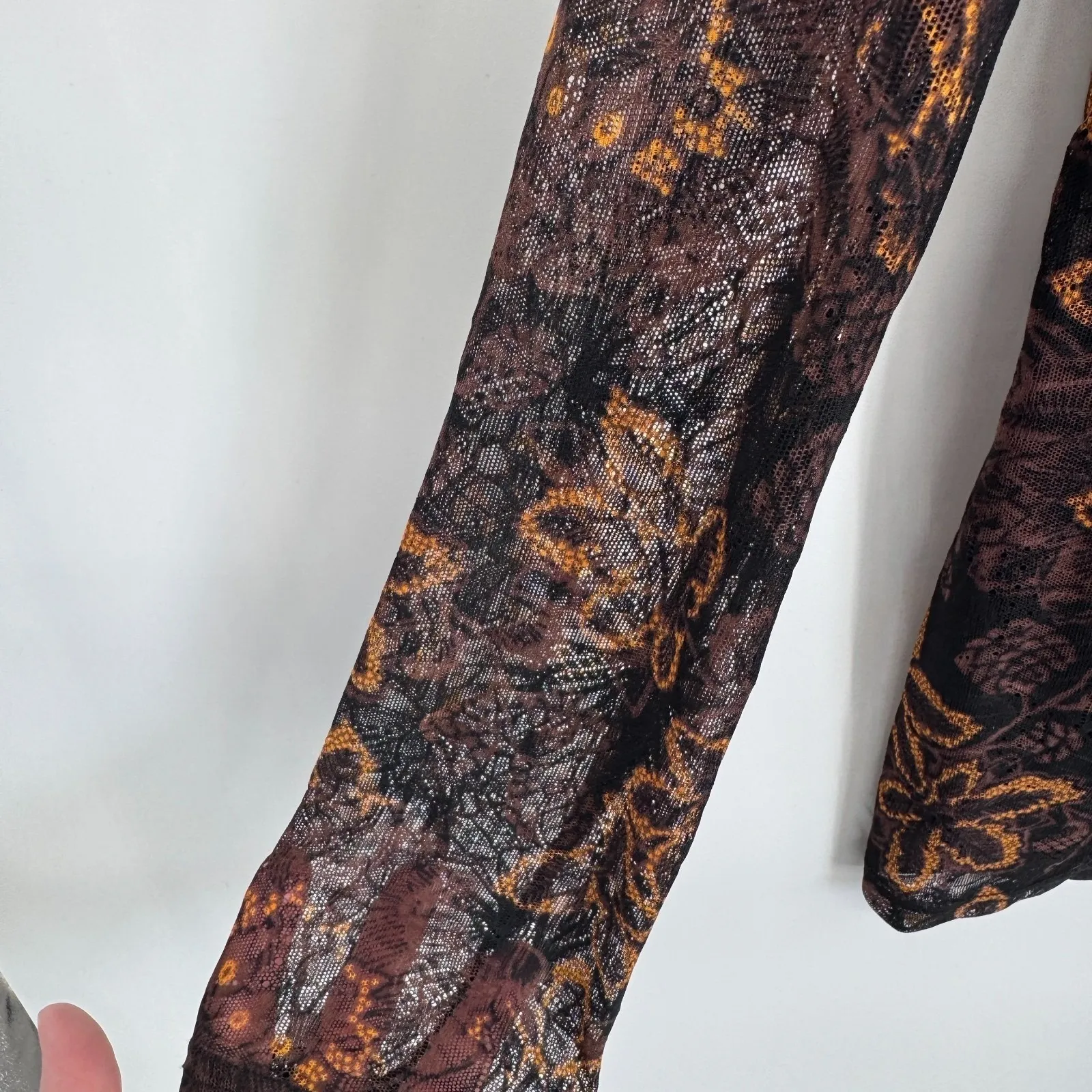 Jane + Delancey Button Front Fall Shirt Womens Medium Brown Black Whimsigoth - Image 4