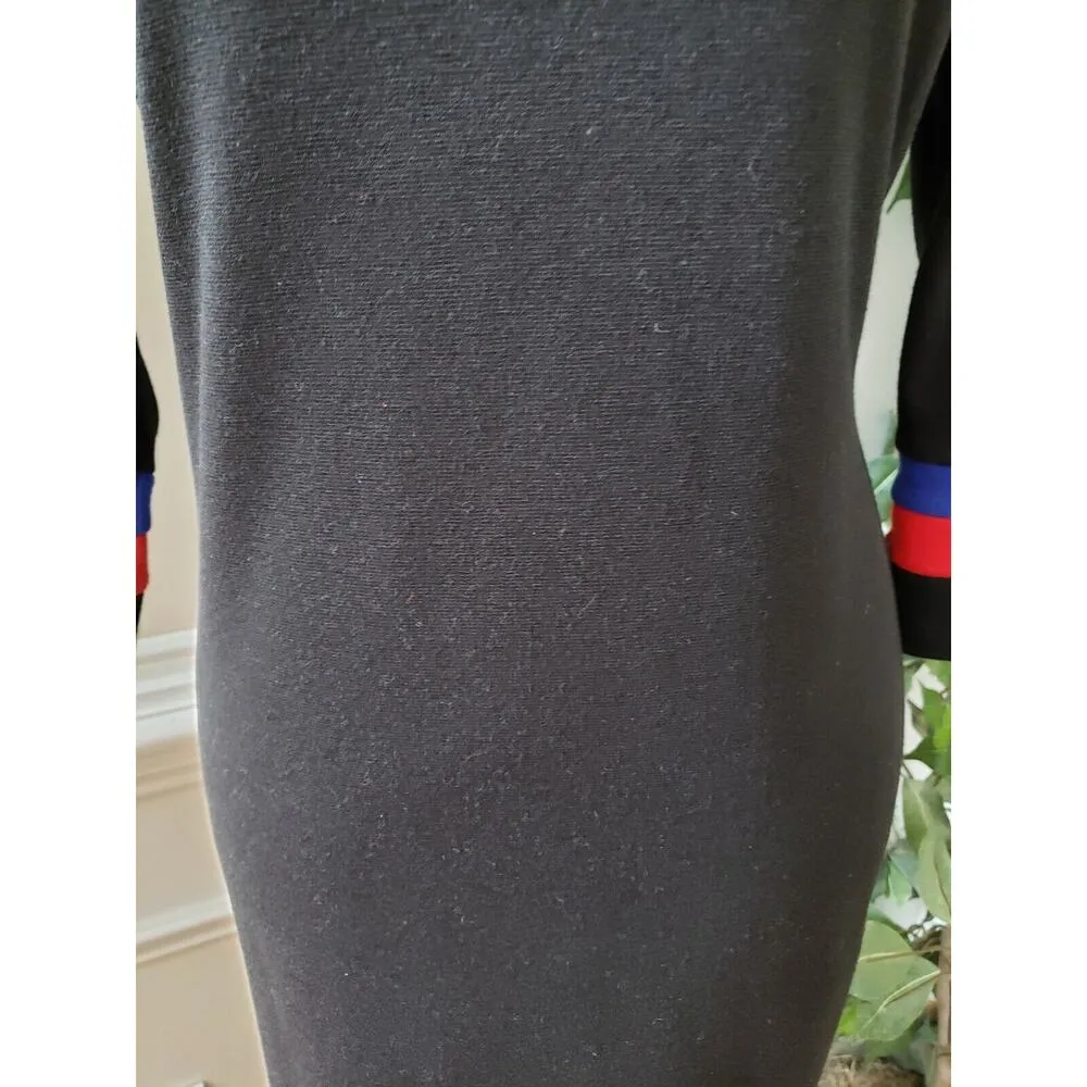 Lea & Viola Women's Black Polyester Round Neck Long Sleeve Knee Length Dress M Size M - Image 3