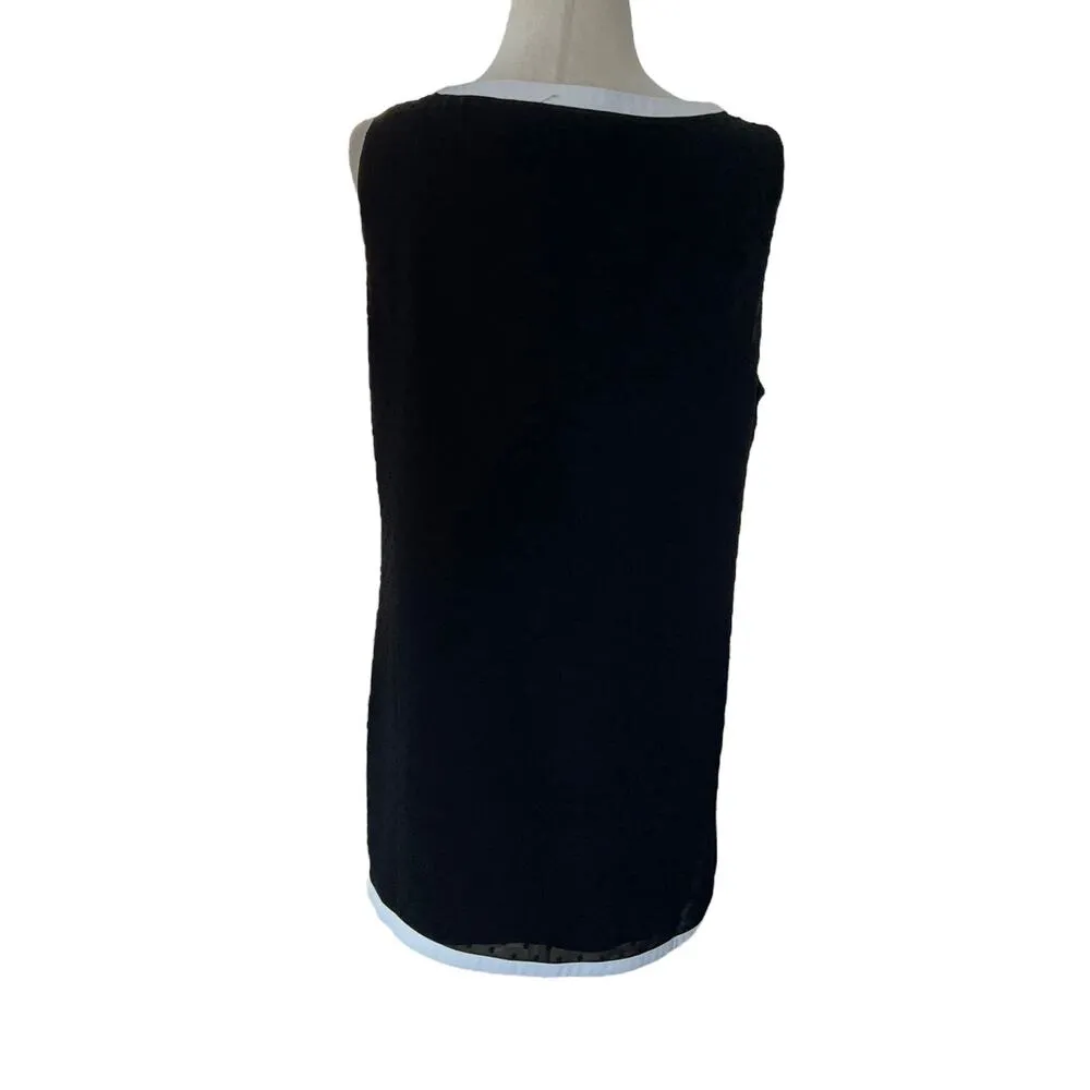 White House Black Market Black Lined Tunic Top Women Size Small | 1-2 - Image 2