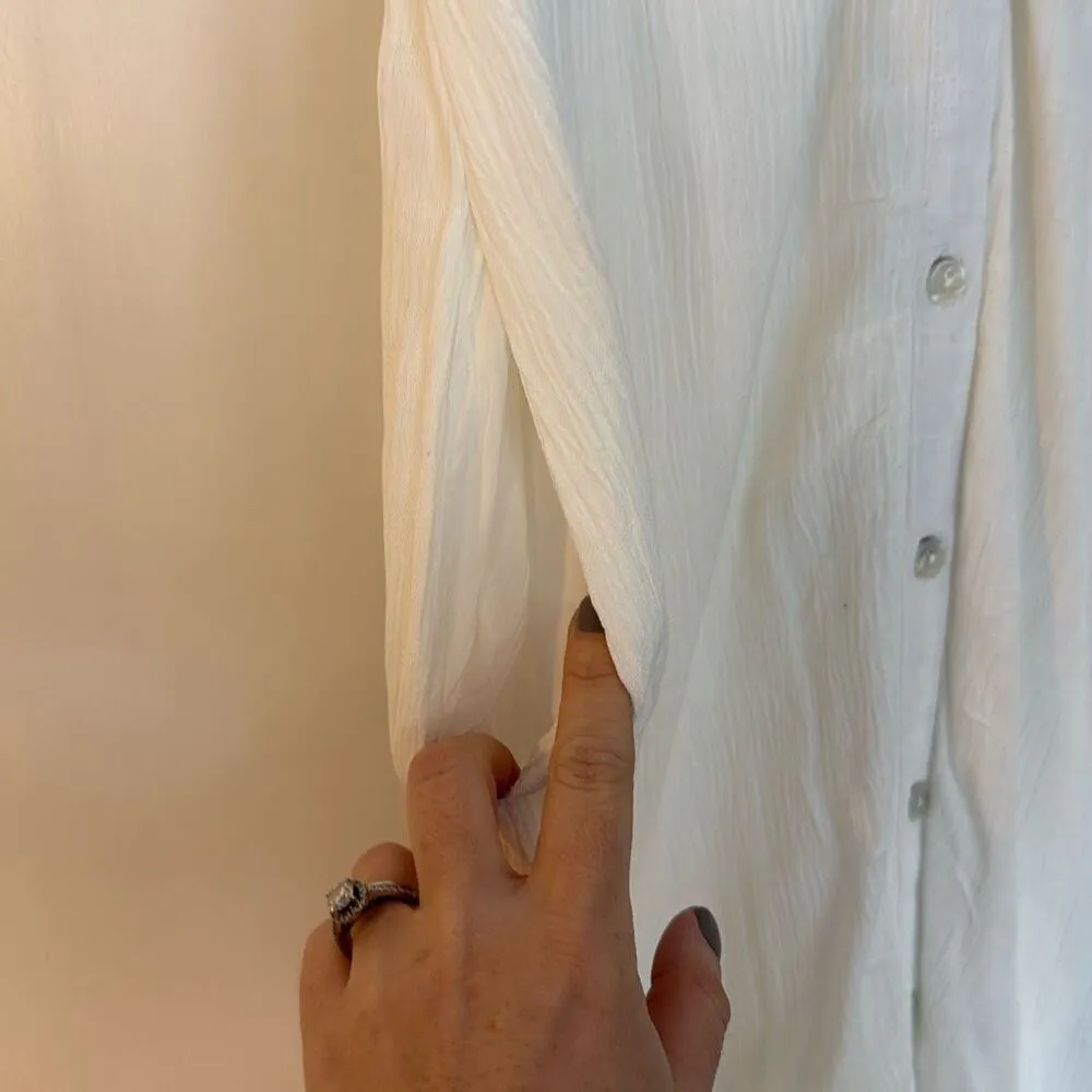 Knox Rose NWT white eyelet puff sleeve midi dress pockets small - Image 8