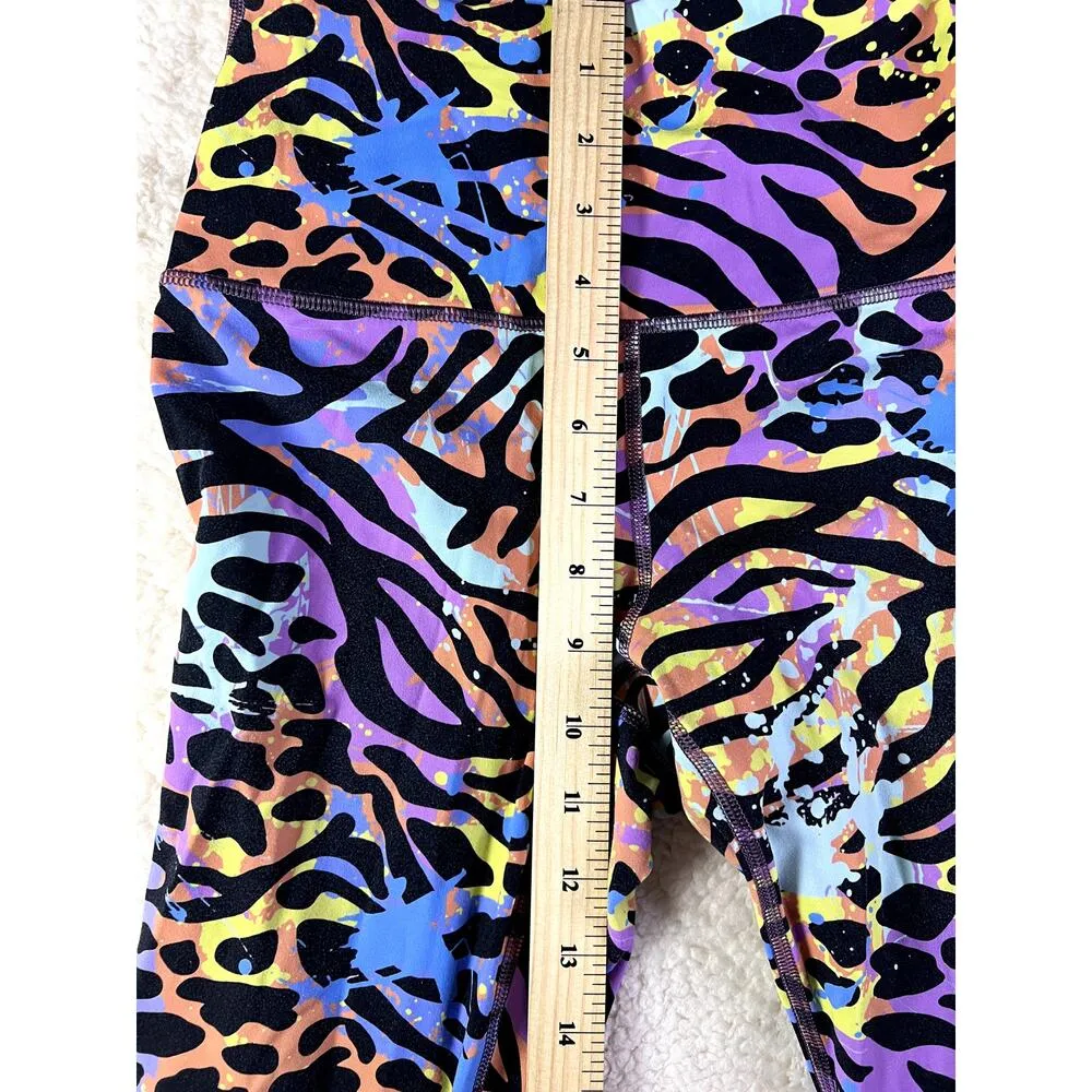 Women's Leggings Size Small Animal Print Neon Splatter Paint Comfort Quality - Image 8