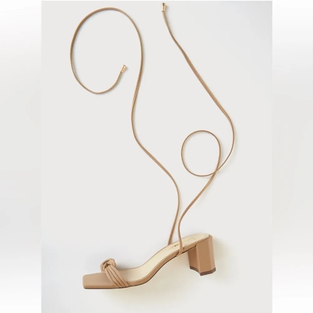 Lulus Jazey Medium Nude Lace-Up Block Heel‎ Summer Party Sandals Size 8 - Image 6