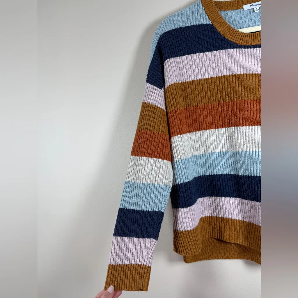 Madewell Thompson Rainbow Stripe Pocket Pullover Sweater Style AA783 sz M - Image 5