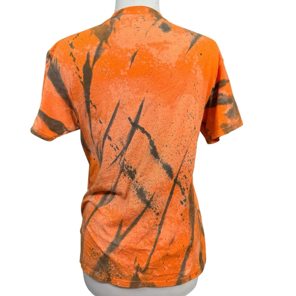 Fruit of the Loom S Orange Harley-Davidson Bleach Dye Short Sleeve Tee - Image 6