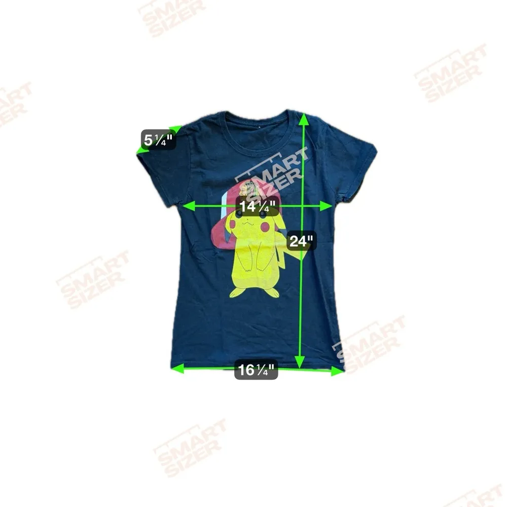 Unbranded Pikachu Blackhawks Black Graphic Tee Women’s Size XS/S Approx - Image 3