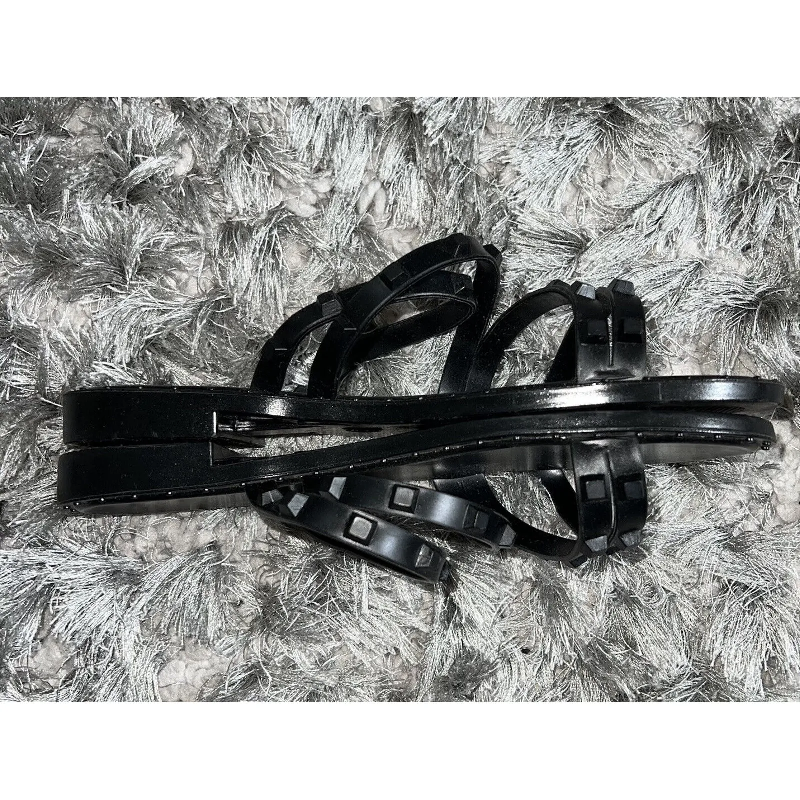 Shade & Shore Sandals Women 6 Slip On‎ Studded Flat Minimalist Night Out - Image 5