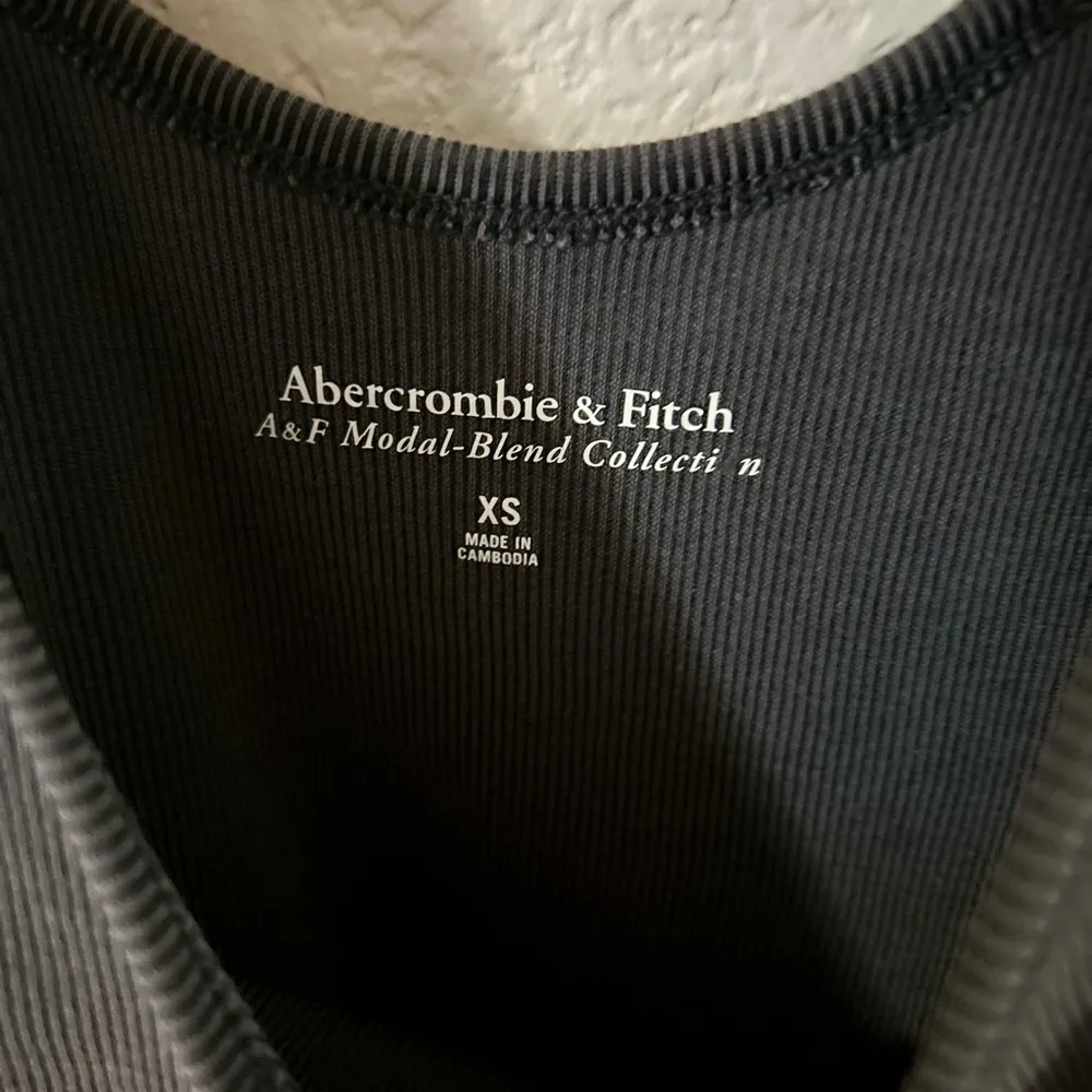 Abercrombie & Fitch Ribbed Tank Top Charcoal Size XS - Image 2