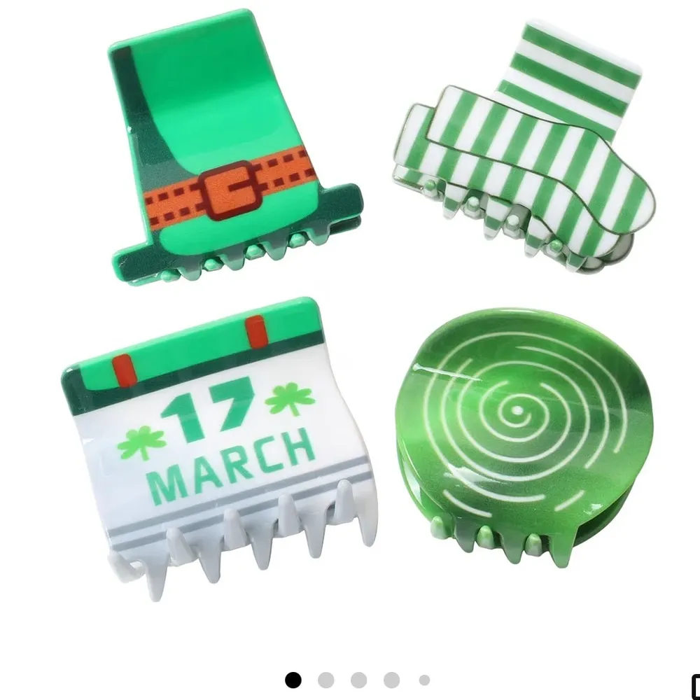 St Patrick’s day claw clips pack of 6 green Irish - Image 2