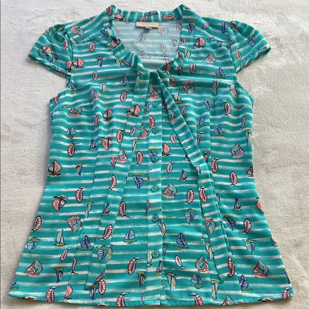 Modcloth  Sailboat Print Blouse - Image 10
