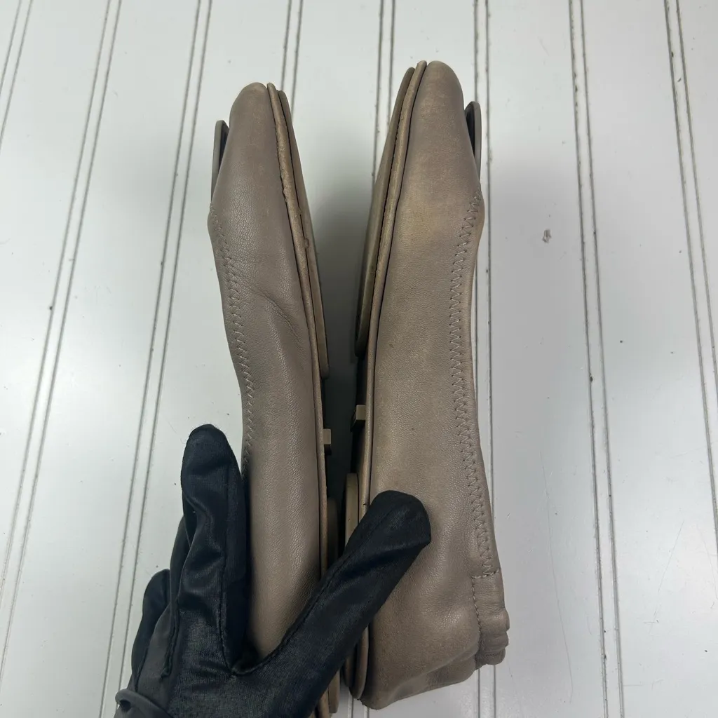 Tory Burch Taupe Logo Ballet Flats Women’s Size 8 - Image 9