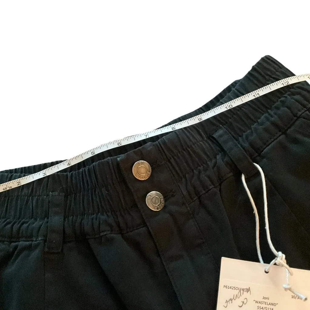 PISTOLA High-Waisted Black Elastic Waist Pants 26 Button Front Closure Pockets - Image 4