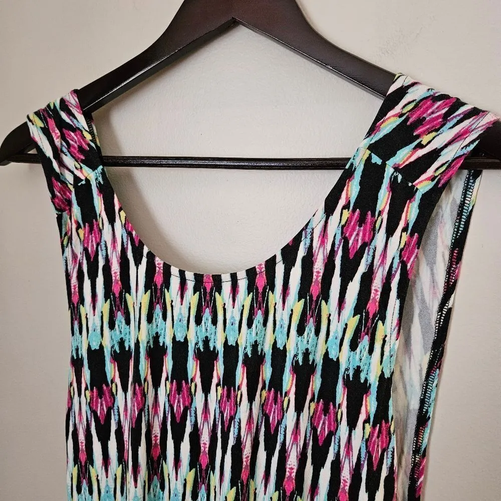 TART Tank Top Blouse Patterned Print Open Back Abstract Casual Summer Vacation - Image 2