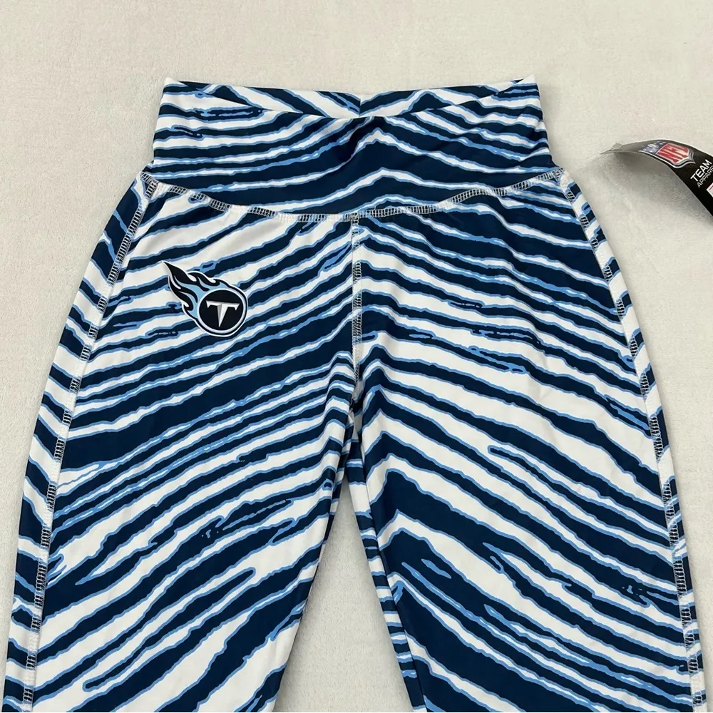 Zubaz Tennessee Titans NFL Football Blue Striped Majestic Yoga Pants Women’s S - Image 2