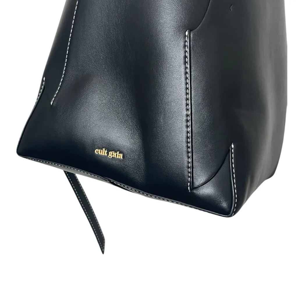 Cult Gaia Simona Bag Women’s Black Leather Shoulder Purse Modern - Image 11