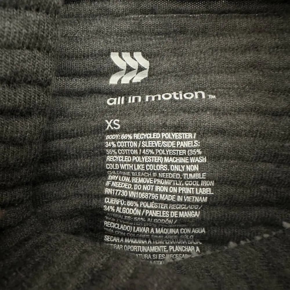 Grey Ribbed Quilted Sweatshirt Mock Turtleneck Sweater Zip Sides Cozy Athleisure - Image 5