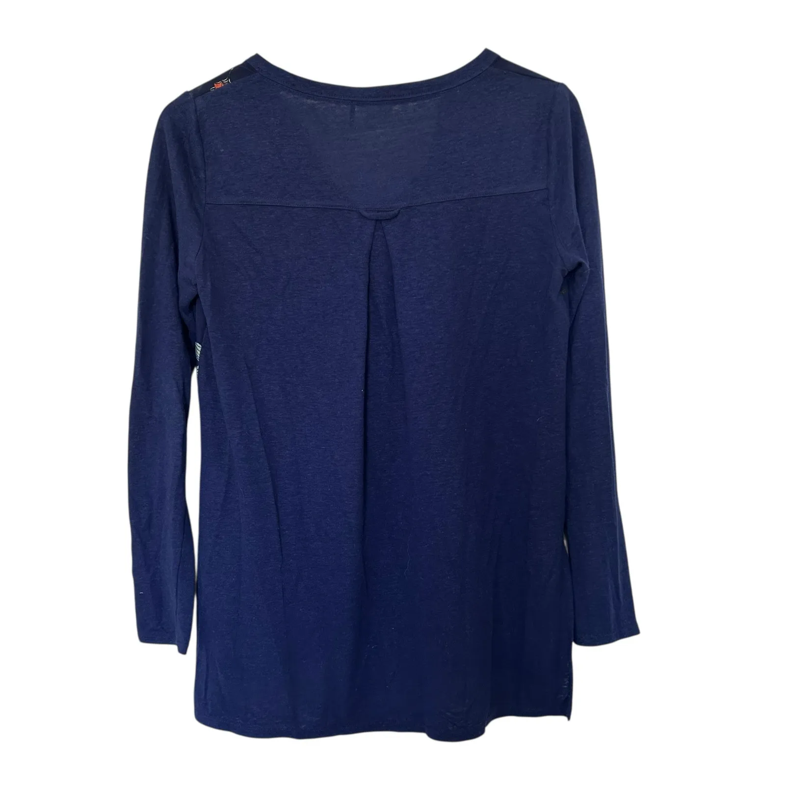 Anthropologie Akemi + Kin Blue Butterfly Linen Blend Top Sz XS - Image 5