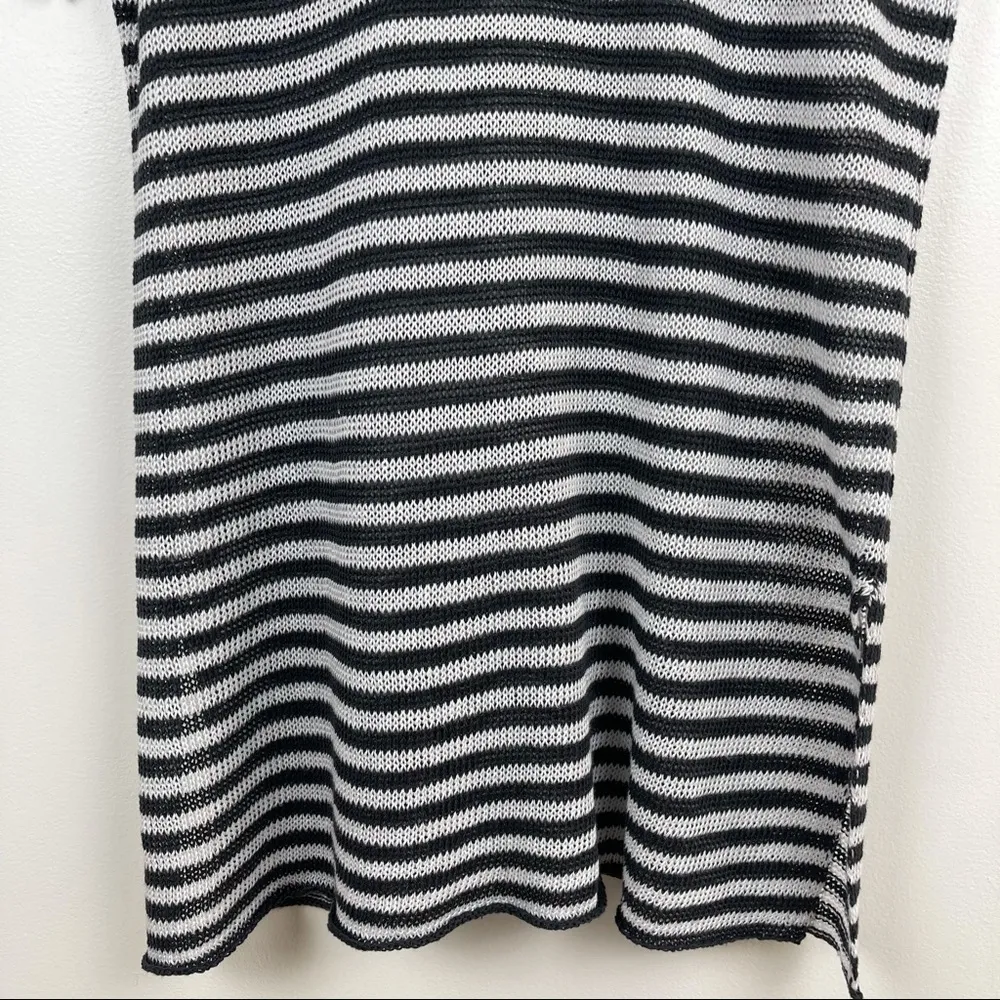 Women’s Organic Linen Stripe Tunic Size S Blue White Lightweight - Image 7