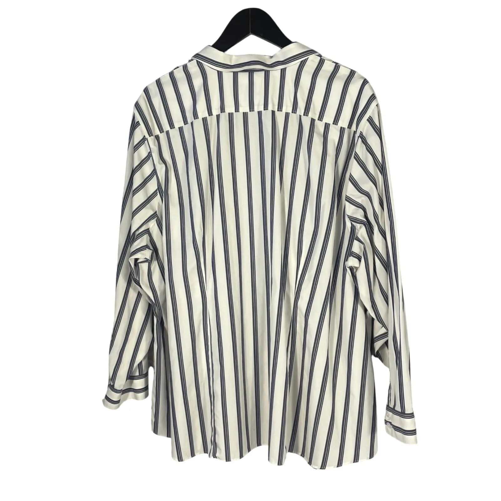 Lands' End‎ Women's Button Down Shirt 26W Cotton Striped No Iron Long Sleeve - Image 2