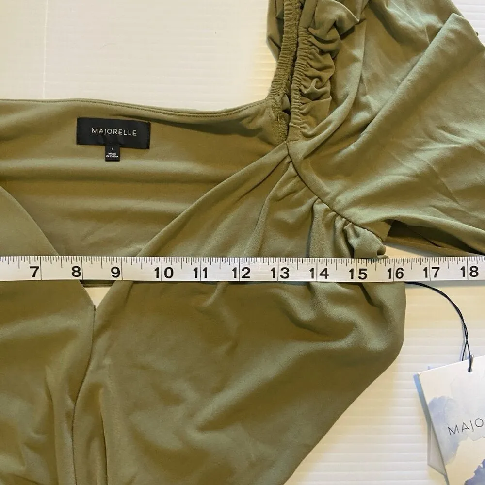 Revolve Majorelle Darla Midi Dress Women's Size‎ S Olive Green Cut Out Party NWT - Image 13