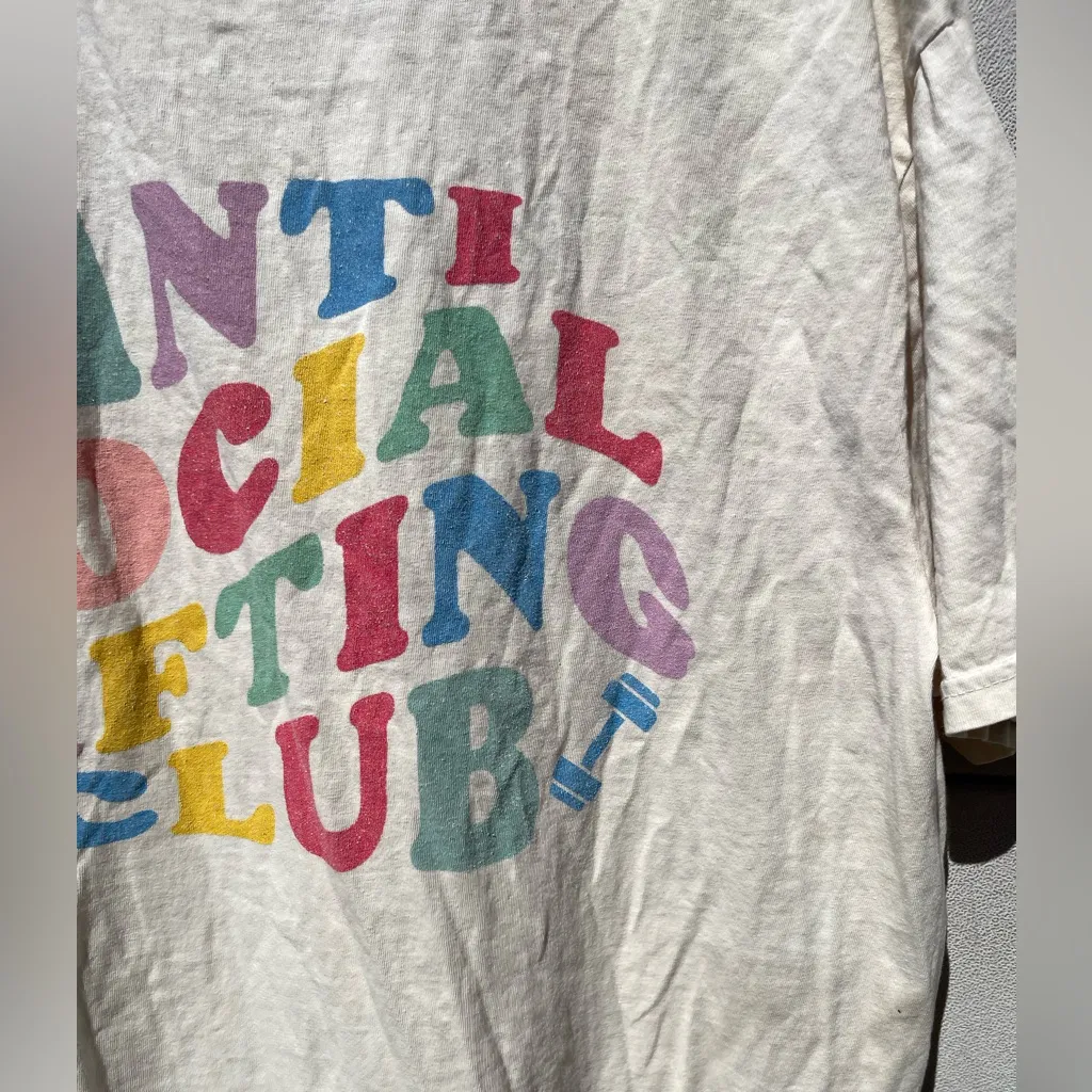 Anti Social Club T shirt Women’s Sz XL 100% Cotton Pink - Image 6