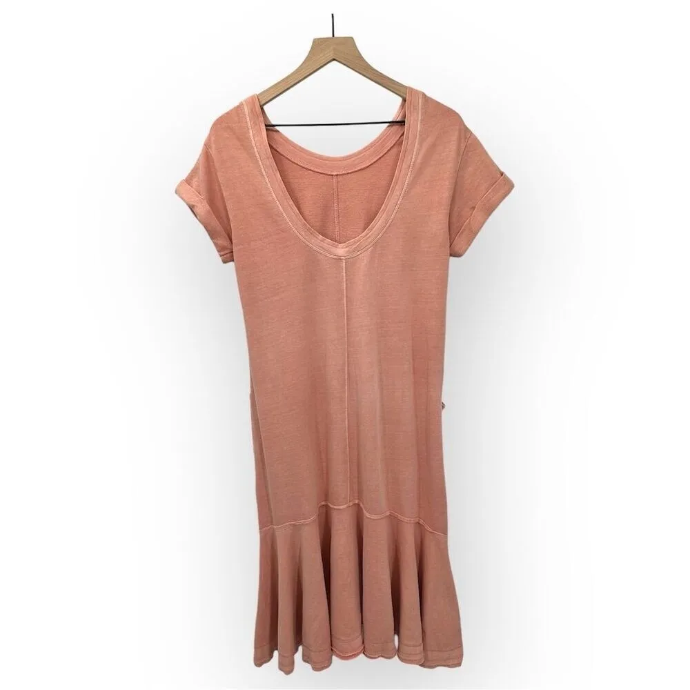 Anthropologie Joella Midi Dress Pink Asymmetrical Ruffle XS Cotton - Image 8