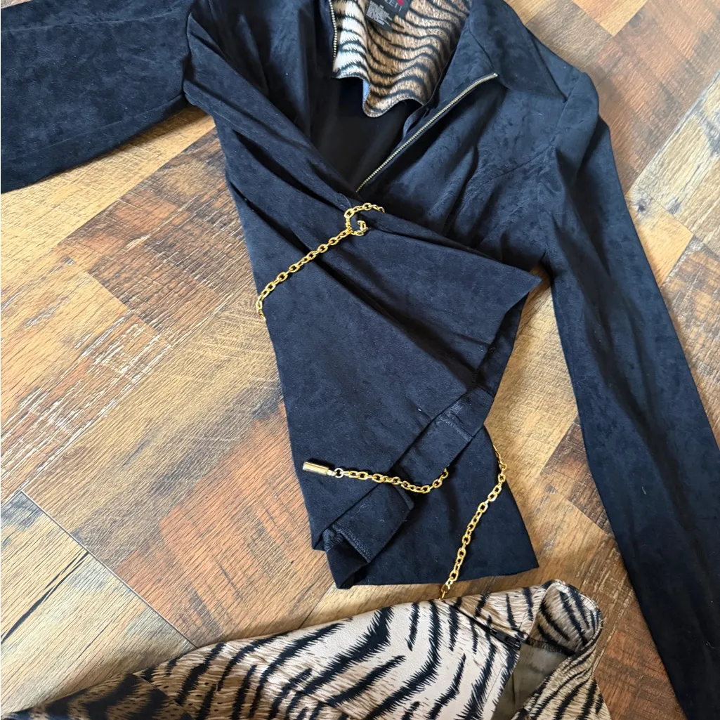 Chic Tiger Print skirt set dressy women’s size 10 animal print outfit set - Image 4