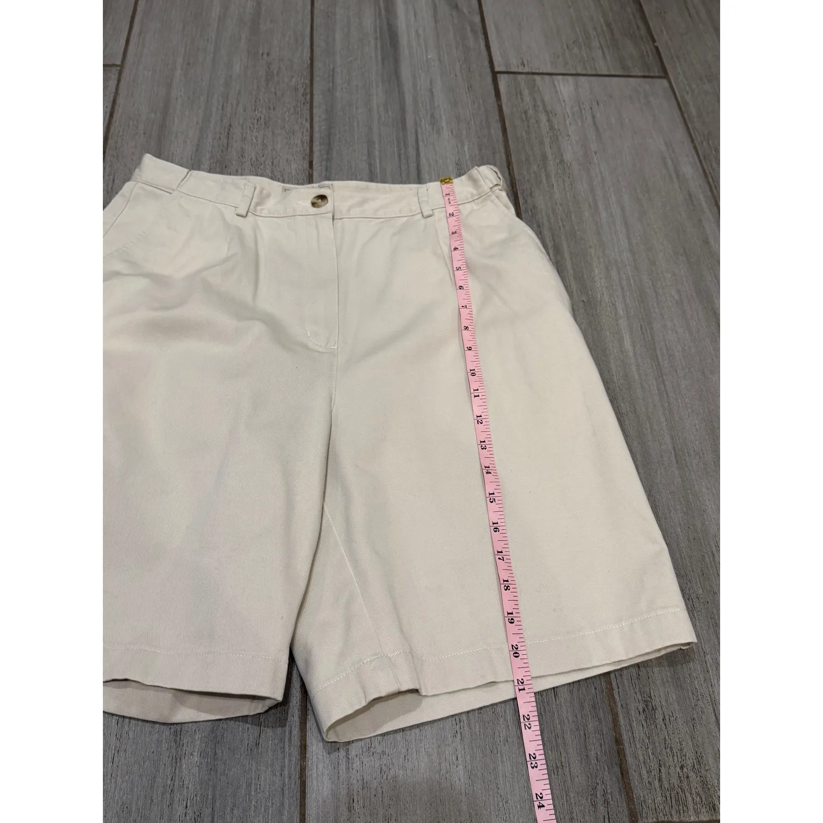 L.L.Bean Original Fit Shorts Women 12 Regular Khaki Cotton Chino Casual Everyday Tan - Image 3