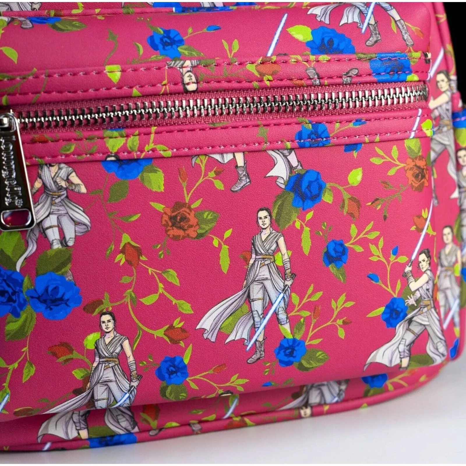 NWT Lounge fly Disney Star Wars Rey Pink Floral Backpack - Rare - Image 5